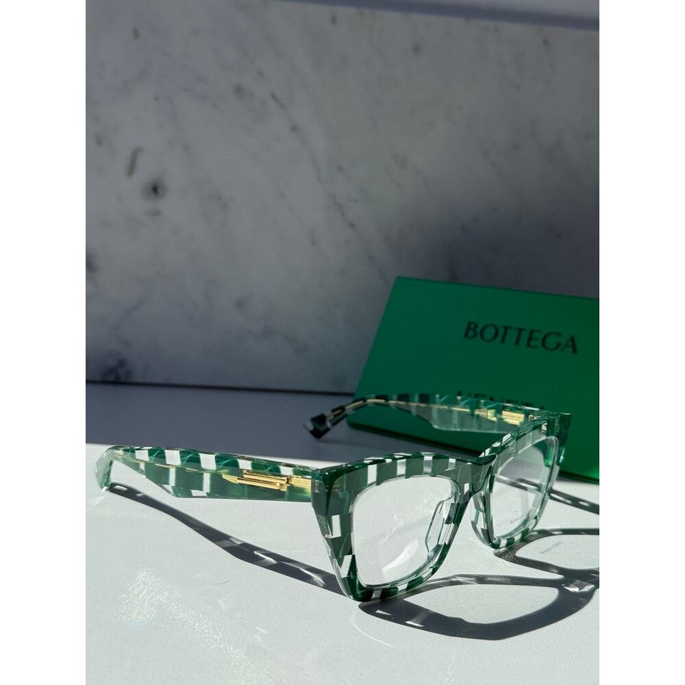 NEW Bottega Veneta BV1215S Braided Green Cat Eye Frames - Picture 5 of 6